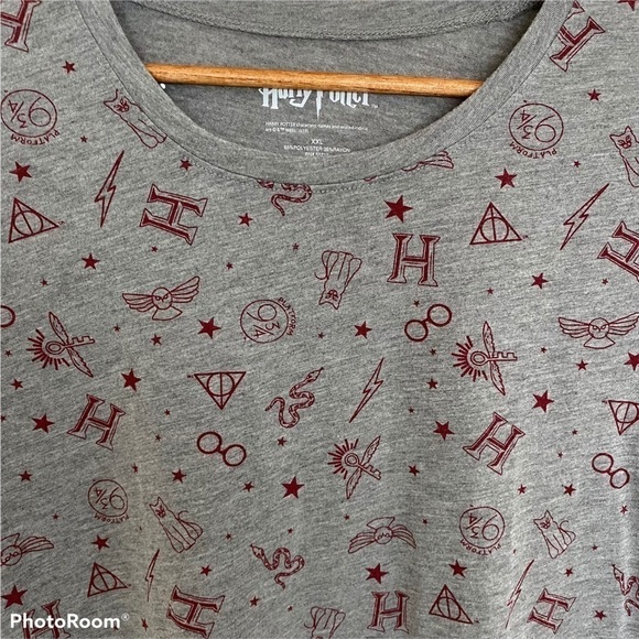 Harry Potter T- Shirt All-Over Print Lighting Owl Short Sleeve, Size XXL - Picture 3 of 5